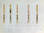 Colonne-journal, composition au crayon et au collage. par ENU (Henri-Jean).