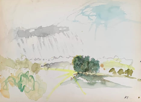 Arbres et paysages, carnet d'aquarelles.. ESPINOUZE (Henri).