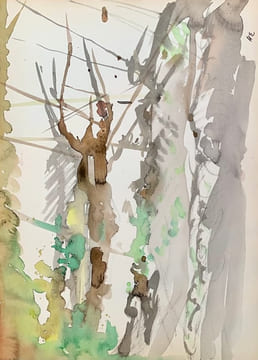 Arbres et paysages, carnet d'aquarelles.. ESPINOUZE (Henri).
