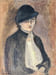 Femme au chapeau. . TOULMAN (Moussia). 