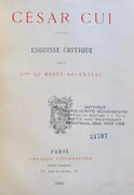 César Cui, esquisse critique.  par [CUI (Cesar)]. MERCY-D’ARGENTEAU (Louise de).  - Image 2