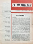  Le 14 juillet, collection complète.  par COLLECTIF, MASCOLO (Dyonis), ANTELME (Robert), SCHUSTER (Jean).  - Image 1