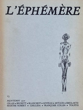 L’Éphémère, collection complète. . COLLECTIF, DUPIN (Jacques).