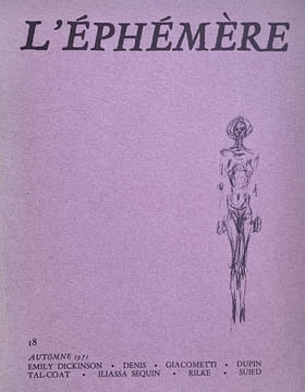 L’Éphémère, collection complète. . COLLECTIF, DUPIN (Jacques).
