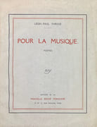 Pour la musique.  par FARGUE (Léon Paul).
