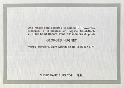 Faire-part de décès.
