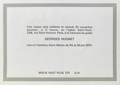 Faire-part de décès.