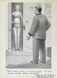 « Pull down your curtains lady, I’ve got to get some sleep tonight. » (Hotel rules).