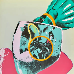 Saluti & Baci, quattro serigrafie, testo di Luigi Cavallo.