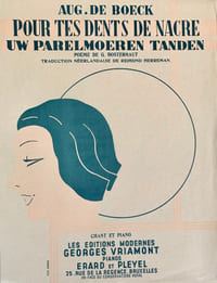 Aug. De Boeck. Pour tes dents de nacre. Uw parelmoeren tanden, poème de G. Bosterhaut, traduction néerlandaise de Reimond Herreman, chant et piano.