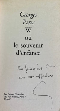 W ou le souvenir d’enfance.