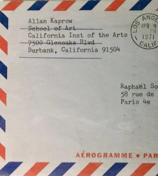 Remerciements.. KAPROW (Allan).
