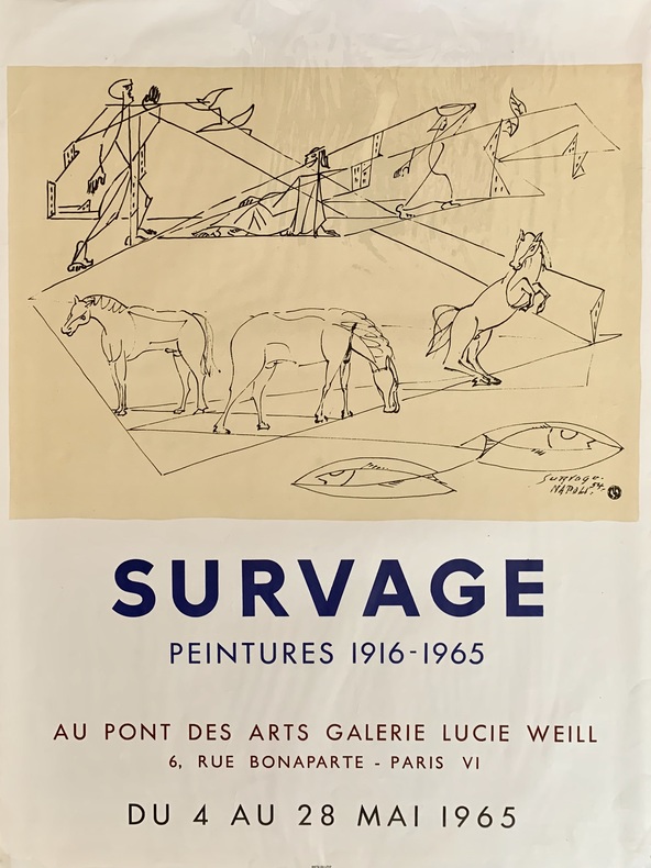 Survage, Peintures 1916-1965. Au Pont des Arts, Galerie Lucie Weill, 6 rue Bonaparte - Paris VI. Du 4 au 28 mai 1965.. SURVAGE (Leopold Frédéric ...