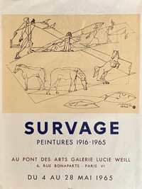Survage, Peintures 1916-1965. Au Pont des Arts, Galerie Lucie Weill, 6 rue Bonaparte - Paris VI. Du 4 au 28 mai 1965.