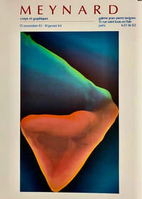 Meynard, Corps-et-graphique, 15 novembre 83 - 10 janvier 84. Galerie Jean-Pierre Lavignes, 15 rue Saint-Louis-en-L'Isle, Paris, 633 56 02.