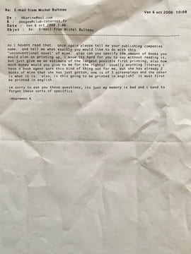 Correspondance d’édition à propos d’un projet de publication en français du premier livre d’Hamony Korine chez Hachette Littératures : A Crack-up at ...