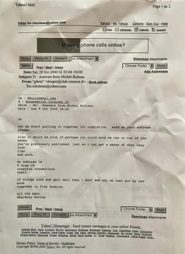Correspondance d’édition à propos d’un projet de publication en français du premier livre d’Hamony Korine chez Hachette Littératures : A Crack-up at ...