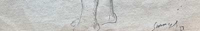 Étude de nu féminin aux bras croisés.