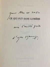 Ce qui fut sans lumière.