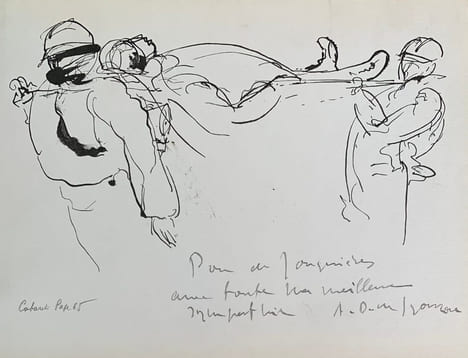 Brancardiers. . DUNOYER DE SEGONZAC (André).