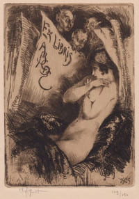 ex-libris eau-forte érotique signée