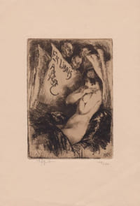 ex-libris eau-forte érotique signée