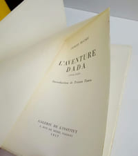 L'AVENTURE DADA (1916-1922) couv. Marcel Duchamp EO avec envoi de l'auteur