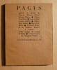 PAGES Po&egrave;mes et Proses. Pierre-Albert Birot, Jacques Baron, Pierre Courthion, Jean Follain, Lucien Jublou, Pierre Jean Launay, Guy L&eacute;vis Mano, Fernand ...
