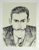 Maurice Henry s&eacute;rigraphie sign&eacute;e Autoportrait incomplet. Maurice Henry