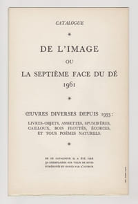 DE L'IMAGE ou LA SEPTIÈME FACE DU DÉ. 1/50 ex. sur Rives