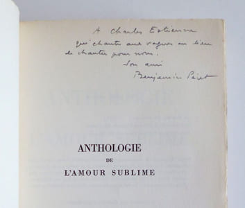ANTHOLOGIE DE L'AMOUR SUBLIME EO avec envoi signé