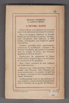 L'OUVRE-BOÎTE Colloque abhumaniste EO avec envoi signé. Jacques Audiberti & Camille Bryen