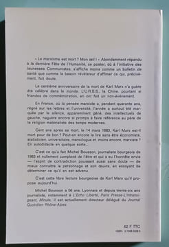 Une lecture bourgeoise de Karl Marx. BOUSSON (Michel)
