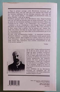 La révolution inconnue - Russie 1917-1921. VOLINE