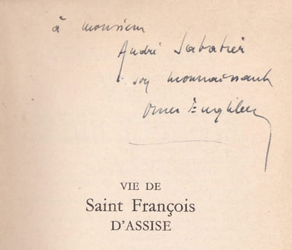 Vie de Saint François d'Assise. ENGLEBERT (Omer)