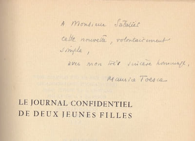 Le journal confidentiel de deux jeunes filles - Frontispice gravé à la pointe sèche de J. Maublanc