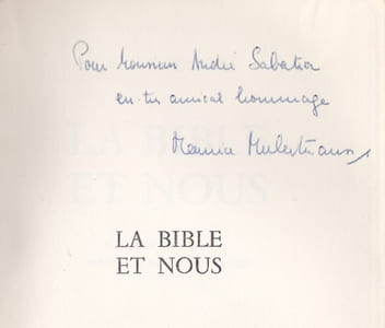 La Bible et nous - Traduit de l'allemand par Maurice Muller-Strauss