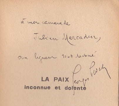 La paix inconnue et dolente (vers et poèmes). PIOCH (Georges)