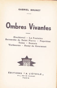 Ombres vivantes - Machiavel - La Fontaine - Napoleon - Taine...