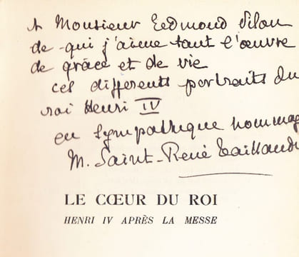 Le coeur du roi - Henri IV après la messe. Mme SAINT-RENE TAILLANDIER