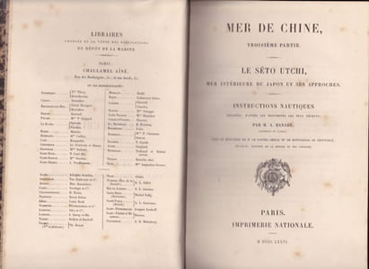 Instructions nautiques – Mers de Chine – Troisième partie -   Le Séto Utchi, mer intérieure du Japon et ses approches