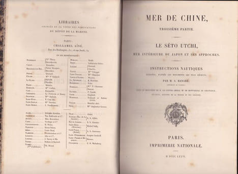 Instructions nautiques – Mers de Chine – Troisième partie - Le Séto Utchi, mer intérieure du Japon et ses approches. BANARE (A.)