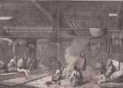 Gravure n&deg; 42 -  Vue de l'int&eacute;rieur d'une maison de l'entr&eacute;e de Nootka " - A Voyage to the Pacific Ocean [Third Voyage]". COOK (Captain James) 