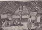 Gravure n&deg; 58 -  Int&eacute;rieur d'une maison de Oonalashka " - A Voyage to the Pacific Ocean [Third Voyage]". COOK (Captain James) 
