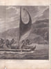 Gravure n&deg; 65 -  Pirogue des isles Sandwich, avec les rameurs masqu&eacute;s " - A Voyage to the Pacific Ocean [Third Voyage]". COOK (Captain James) 