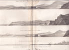 Gravure n&deg; 82 - Trois vues de la pointe Arqu&eacute;e, Terre de Kerguelen" - A Voyage to the Pacific Ocean [Third Voyage]". COOK (Captain James) 