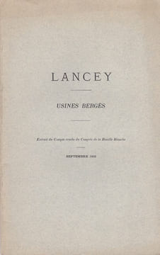 LANCEY Usines Bergès Extrait du Compte rendu du Congrès de la Houille Blanche Sept. 1902. undefined