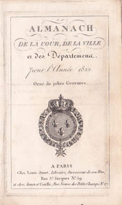 Almanach de la Cour, de la Ville et des Départements pour l'année 1822
