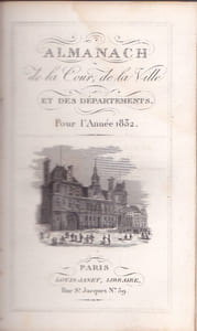 Almanach de la Cour, de la Ville et des Départements pour l'Année 1832