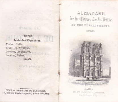 Almanach de la Cour, de la Ville et des Départements pour l'Année 1845. undefined